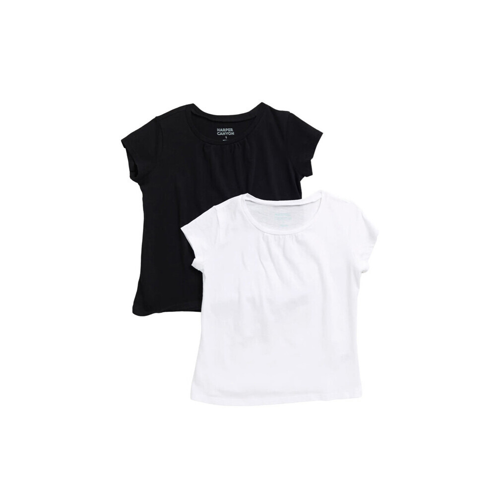 Harper Canyon Short Sleeve T-Shirt Pack Of 2 (Grey And Black) Size 3